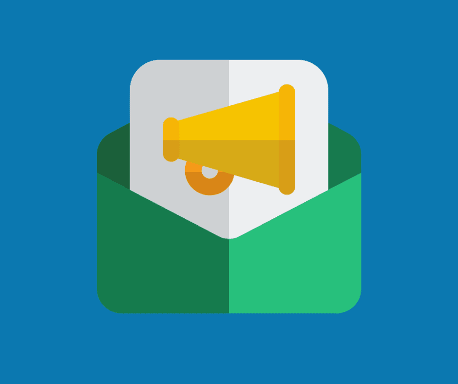 Open envelope with a megaphone coming out of it