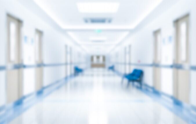 Blurred photo of a hospital corridor