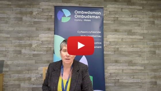 Screenshot of a YouTube video of Michelle Morris, the Ombudsman, talking
